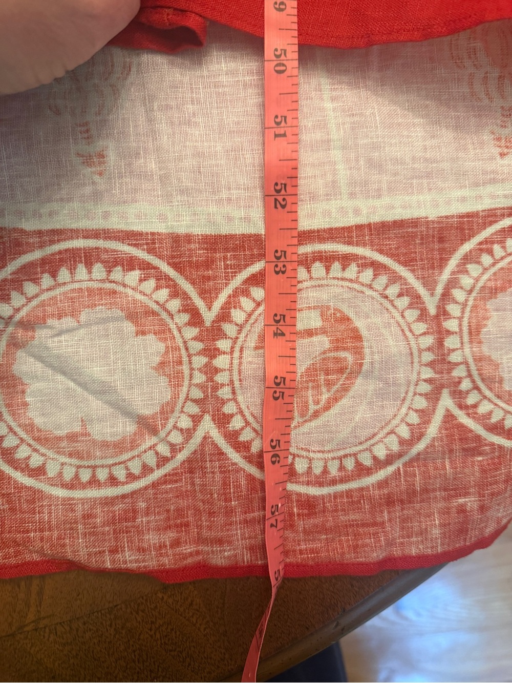 🌺 Farm Rio Summer Sunrise Embroidered Linen Maxi Dress Size Large Red Pink - Picture 16 of 16